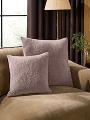 Mauve Purple 43 x 43cm Chenille Pebble Cushion - Image 2 of 4