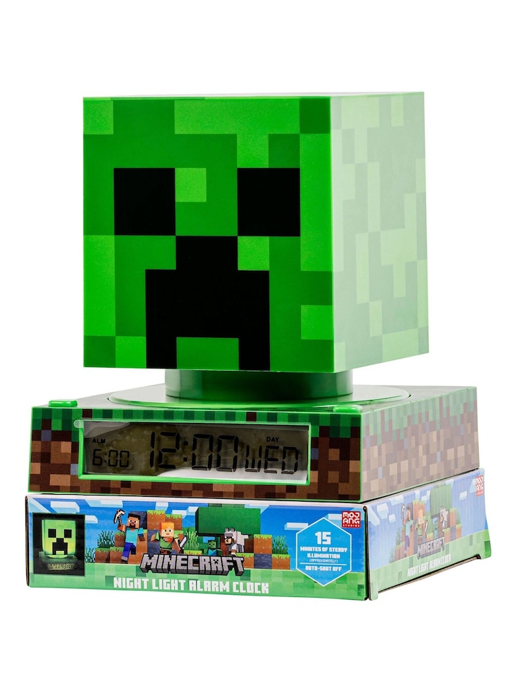 Tikkers Green Minecraft 3D Creeper Night Light Alarm Clock - Image 3 of 3 Tikkers Green Minecraft 3D Creeper Night Light Alarm Clock - Image 3 of 3