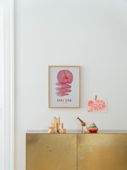 Paper Collective Pink Red White Saki San Wall Art - Image 1 of 2