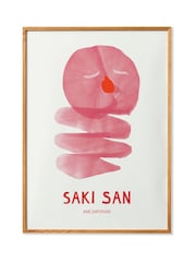 Paper Collective Pink Red White Saki San Wall Art - Image 2 of 2