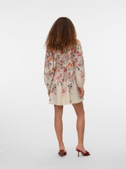 VERO MODA Grey Floral Printed Dress With Belt Detail - Image 2 of 5