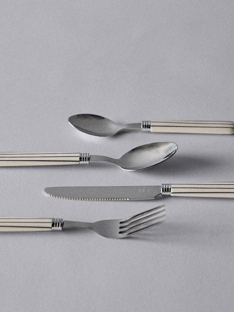 The Set Natural Striped 24 Piece Cutlery Set - Image 1 of 4