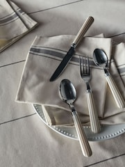 The Set Natural Striped 24 Piece Cutlery Set - Image 2 of 4