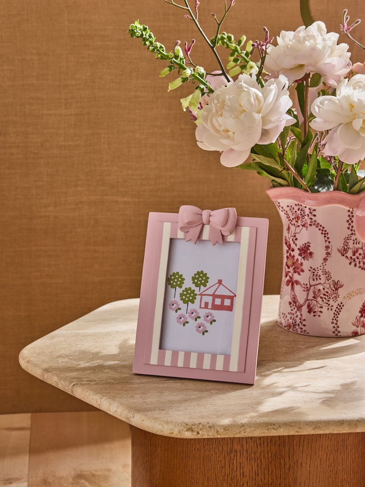 Cath Kidston Pink Bow Photo Frame - Image 1 of 3 Cath Kidston Pink Bow Photo Frame - Image 1 of 3
