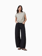 AllSaints Grey 100% Cotton Anna T-Shirt - Image 1 of 7
