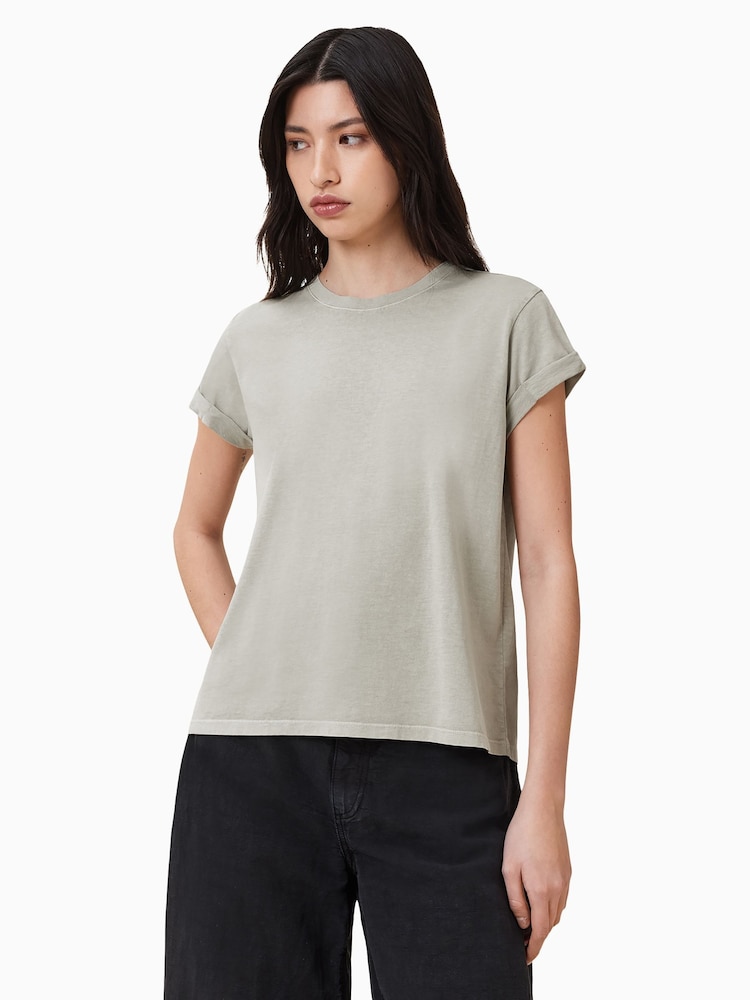 AllSaints Grey 100% Cotton Anna T-Shirt - Image 2 of 7