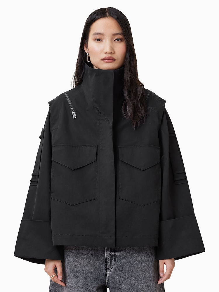 AllSaints Black Leighton Jacket - Image 1 of 8