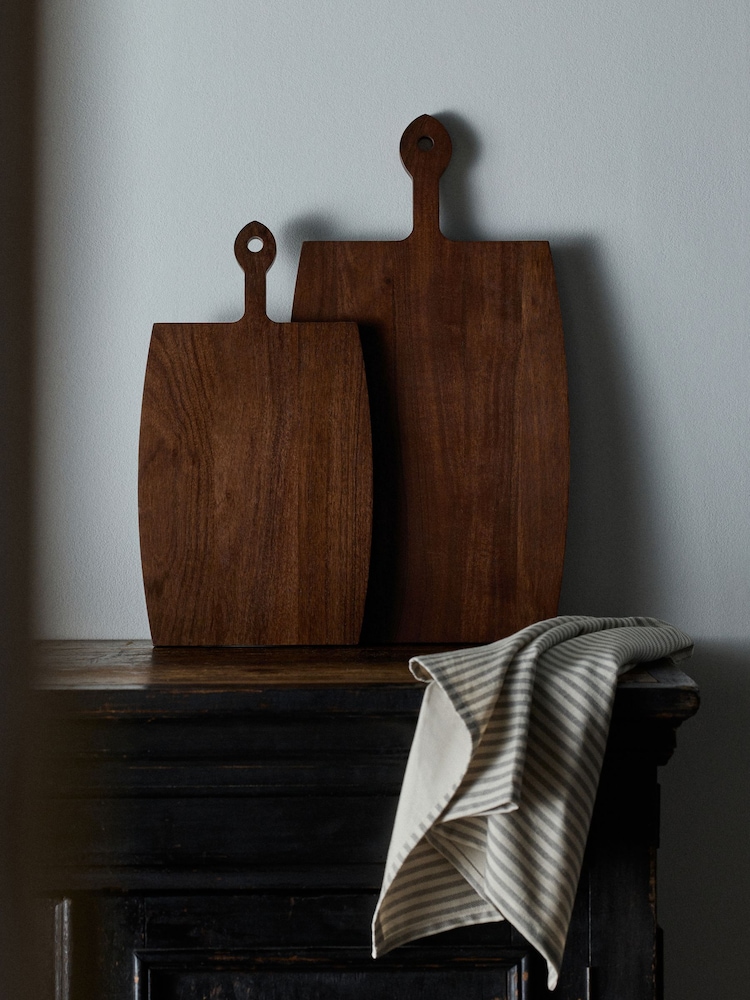 The Set 2 Pack Brown Wooden Serving Boards - Image 1 of 4