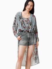 AllSaints Blue Avala Top - Image 3 of 8