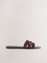 Chocolate Brown Suede Forever Comfort® Buckle Mule Sandals - Image 6 of 10