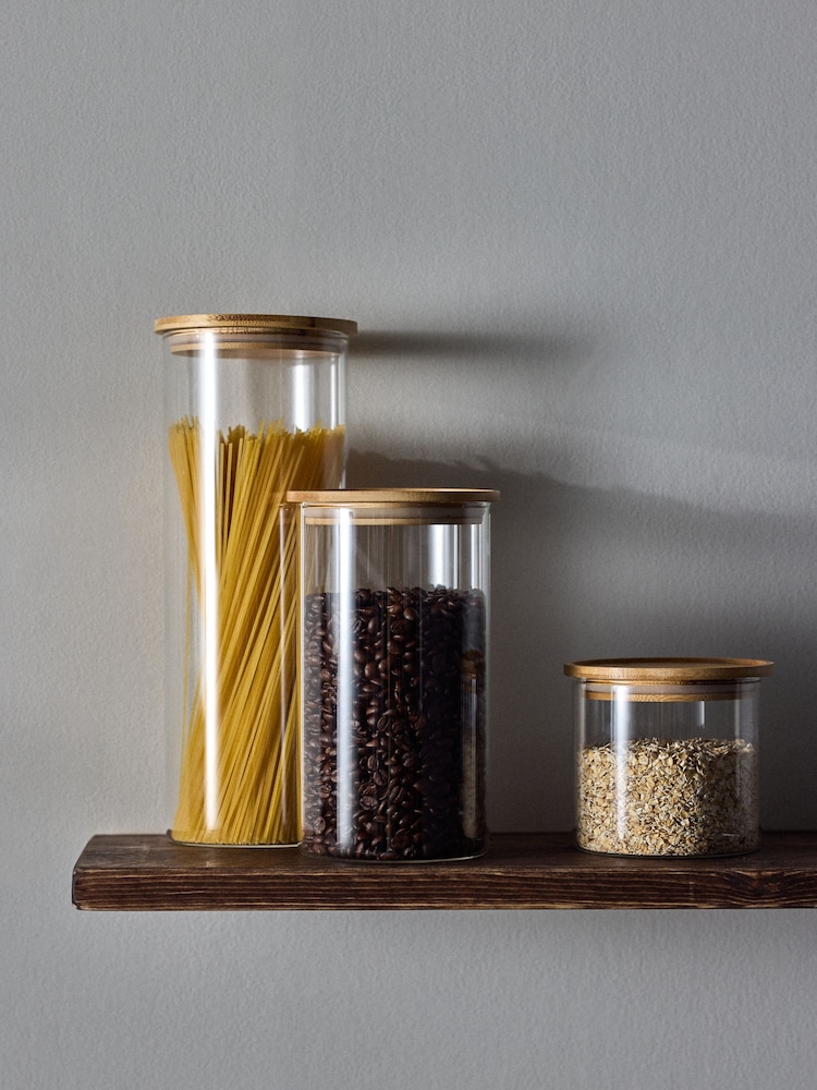 The Set 3 Pack Clear Glass Storage Jars - Image 2 of 5