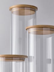 The Set 3 Pack Clear Glass Storage Jars - Image 5 of 5