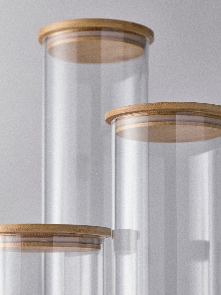 The Set 3 Pack Clear Glass Storage Jars - Image 5 of 5