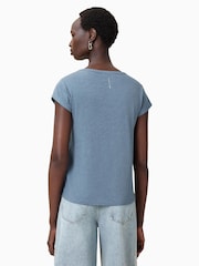 AllSaints Blue 100% Organic Cotton Anna T-Shirt - Image 2 of 7