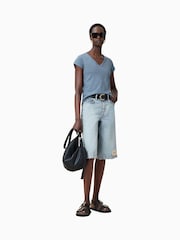 AllSaints Blue 100% Organic Cotton Anna T-Shirt - Image 4 of 7