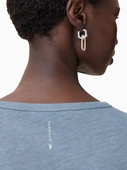 AllSaints Blue 100% Organic Cotton Anna T-Shirt - Image 6 of 7