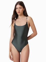 AllSaints Green Talaria Swimsuit - Image 3 of 9