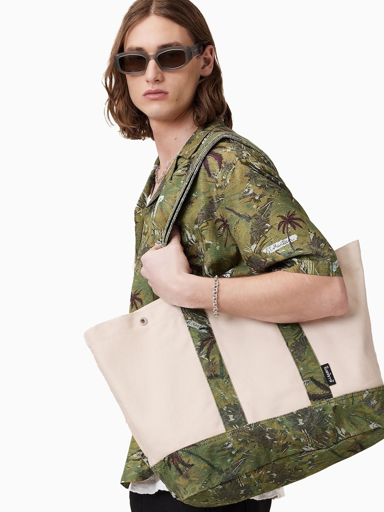 AllSaints Cream Jett Beach Tote Bag - Image 7 of 7