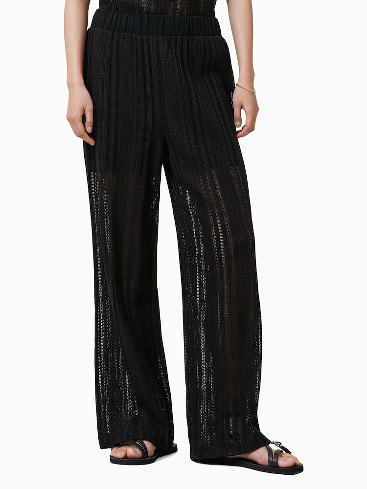 AllSaints Black Giana Trousers - Image 2 of 7 AllSaints Black Giana Trousers - Image 2 of 7