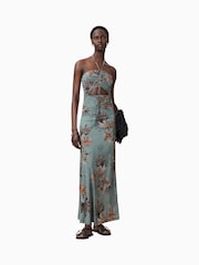 AllSaints Blue Celia Dress - Image 1 of 7