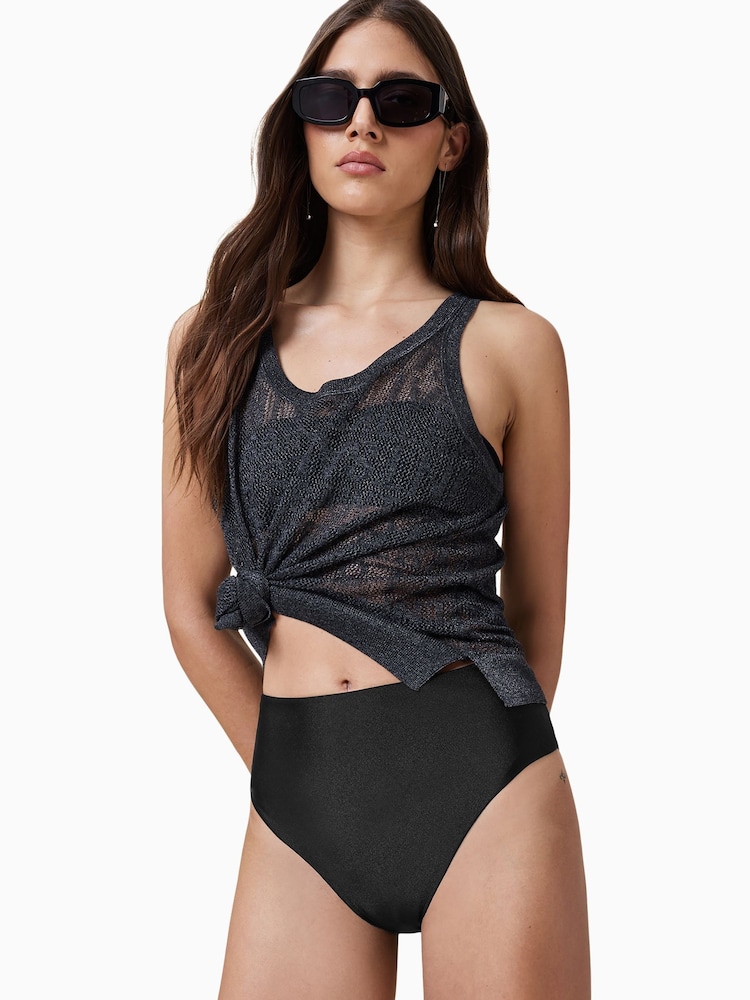 AllSaints Black Court Bikini Bottoms - Image 1 of 4