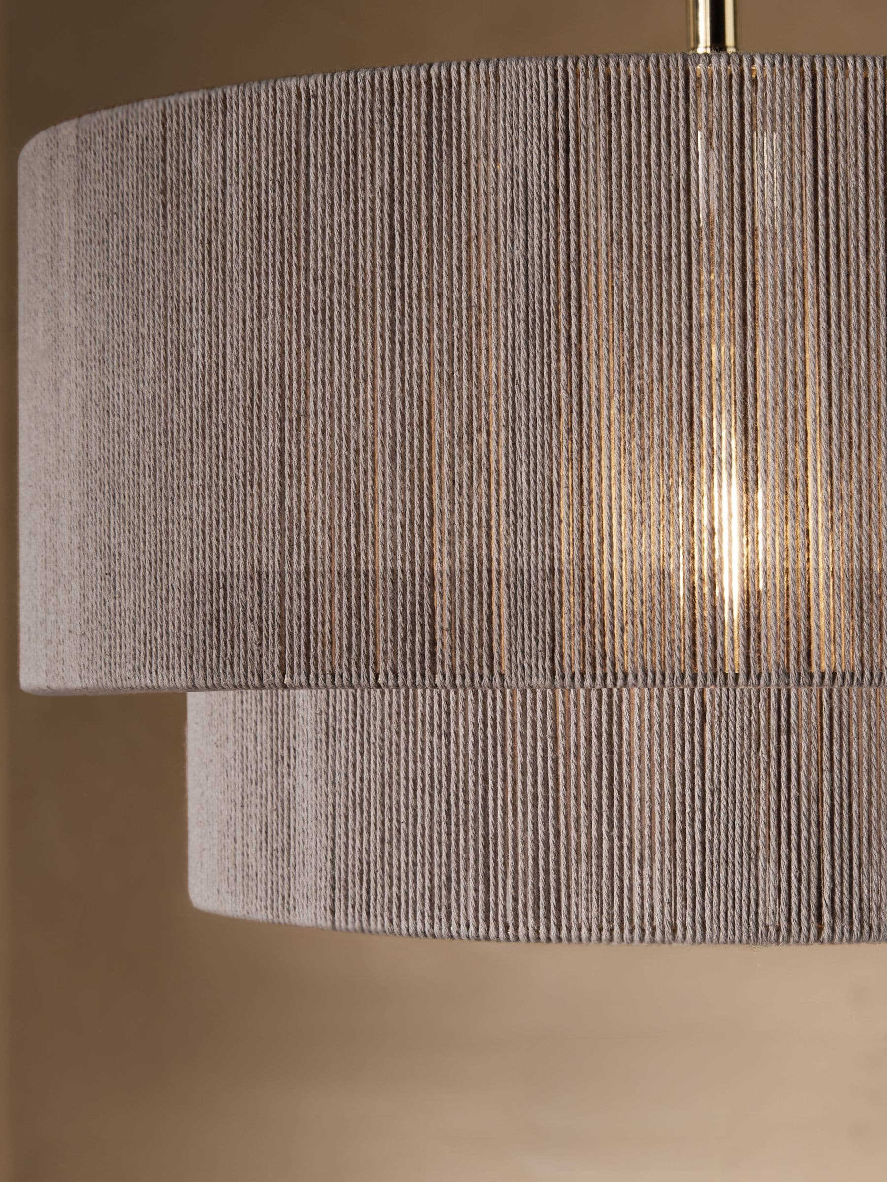 Buy Mid Natural Yale 2 Tier Easy Fit Woven Light Shade from the