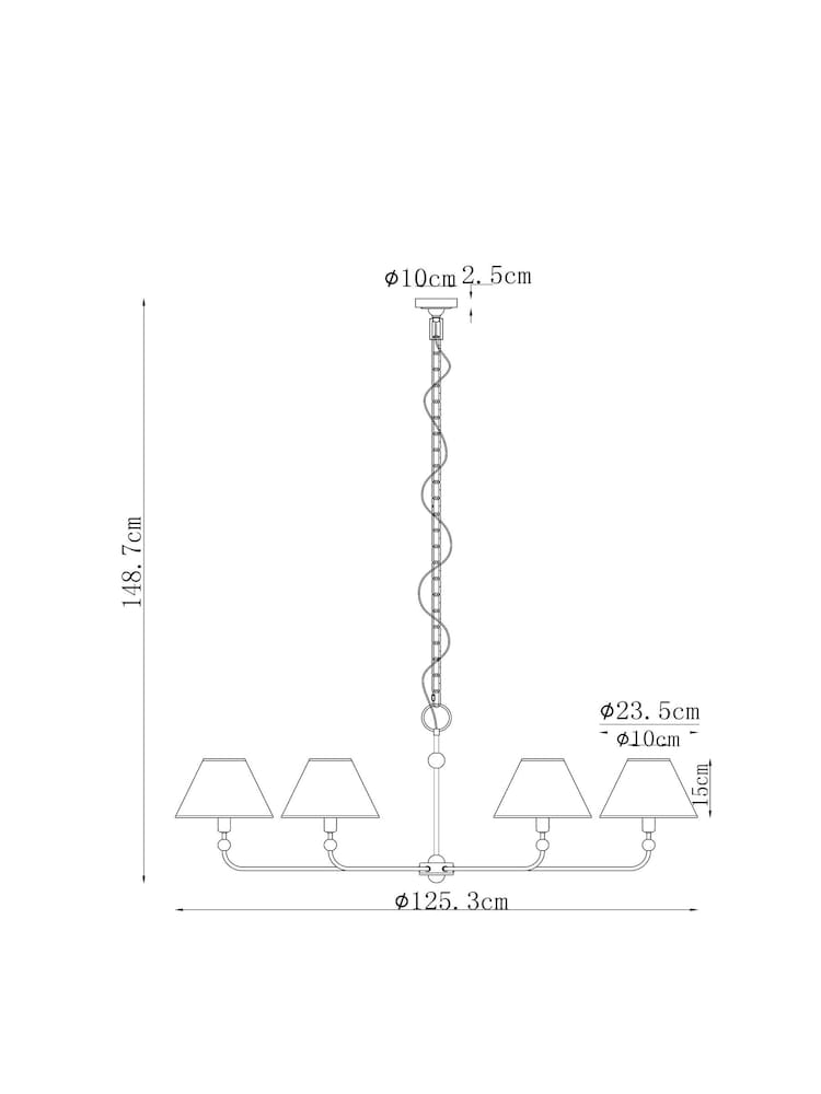 Black Staverton 6 Light Chandelier - Image 6 of 6