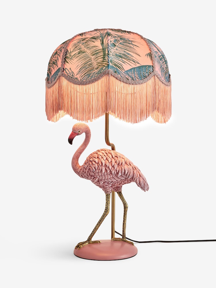 Pink Florence Flamingo Fringed Table Lamp - Image 7 of 7