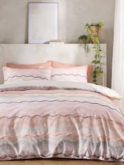 Multi Cotton Wave Duvet Cover and Pillowcase Set - Image 1 of 4