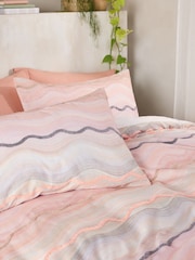 Multi Cotton Wave Duvet Cover and Pillowcase Set - Image 2 of 4
