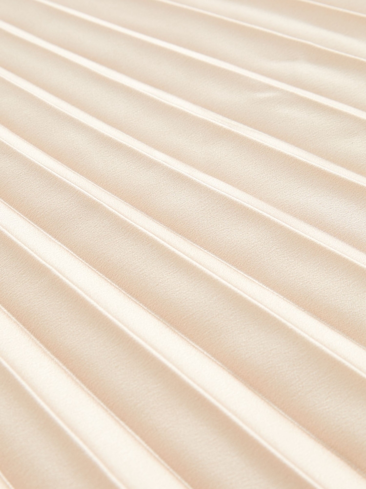 Reiss Champagne Neutral Seren Pleated Midi Skirt - Image 6 of 6