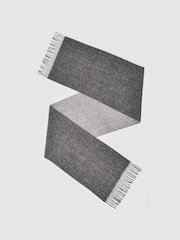 Reiss Mid Grey Melange/Light Grey Picton Cashmere Blend Scarf - Image 1 of 5