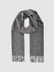 Reiss Mid Grey Melange/Light Grey Picton Cashmere Blend Scarf - Image 3 of 5