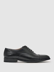 Reiss Black Rice Leather Lace-Up Oxford Shoes - Image 1 of 5