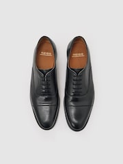 Reiss Black Rice Leather Lace-Up Oxford Shoes - Image 3 of 5