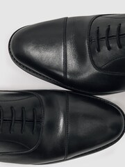 Reiss Black Rice Leather Lace-Up Oxford Shoes - Image 5 of 5