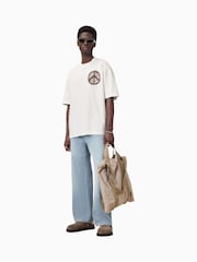 AllSaints White 100% Organic Cotton Incessant Crew T-Shirt - Image 3 of 9