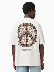 AllSaints White 100% Organic Cotton Incessant Crew T-Shirt - Image 8 of 9