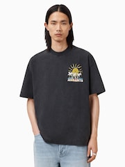 AllSaints Black Cove Crew 100% Organic Cotton T-Shirt - Image 1 of 7