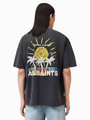 AllSaints Black Cove Crew 100% Organic Cotton T-Shirt - Image 6 of 7