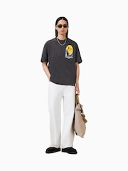 AllSaints Black 100% Organic Cotton Party Wave Crew T-Shirt - Image 3 of 7