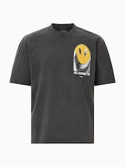 AllSaints Black 100% Organic Cotton Party Wave Crew T-Shirt - Image 7 of 7