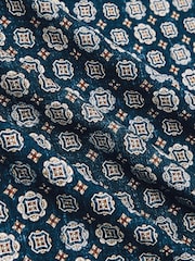 Reiss Indigo Melange Sabino Silk Medallion Print Pocket Square - Image 4 of 4