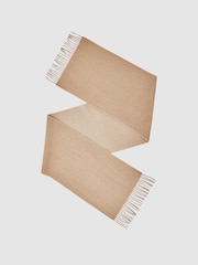 Camel - Reiss Picton Wool-Cashmere Script-Logo Scarf - Bild 1 von 4