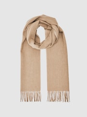 Camel - Reiss Picton Wool-Cashmere Script-Logo Scarf - Bild 2 von 4