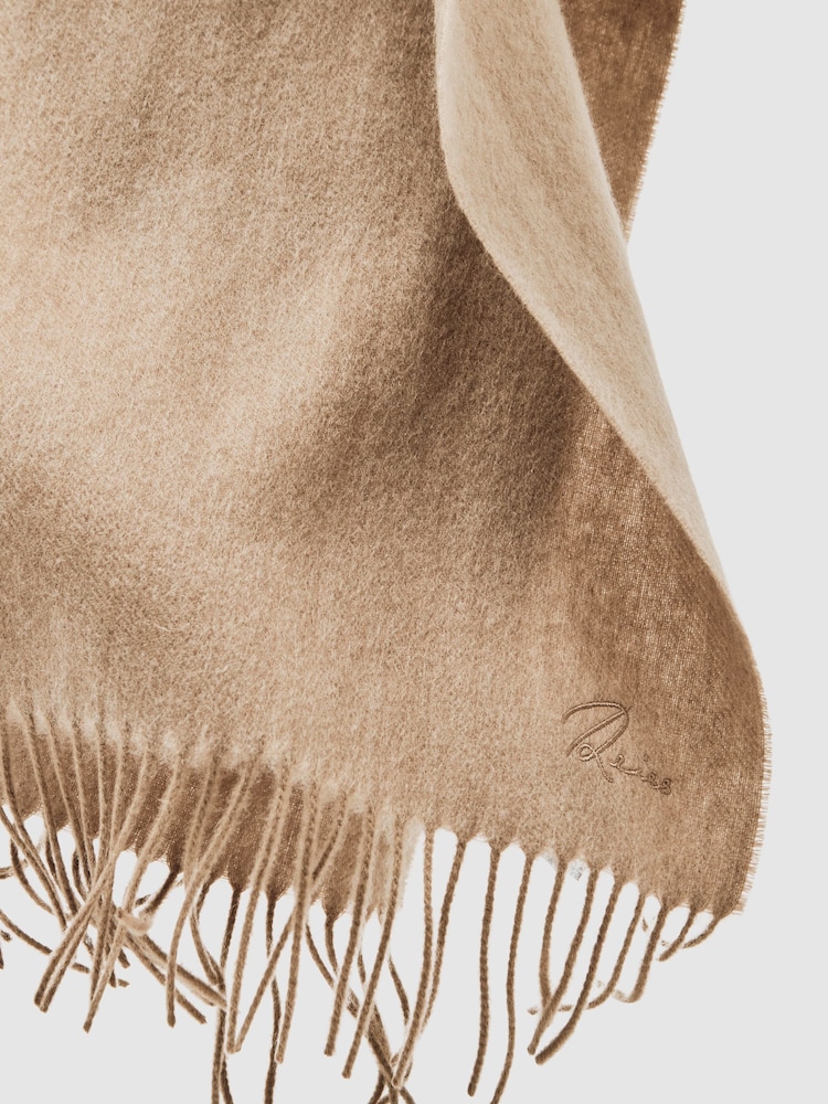 Camel - Reiss Picton Wool-Cashmere Script-Logo Scarf - Bild 4 von 4