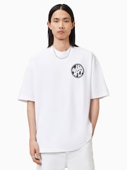 AllSaints White Distortion Crew T-Shirt - Image 1 of 8