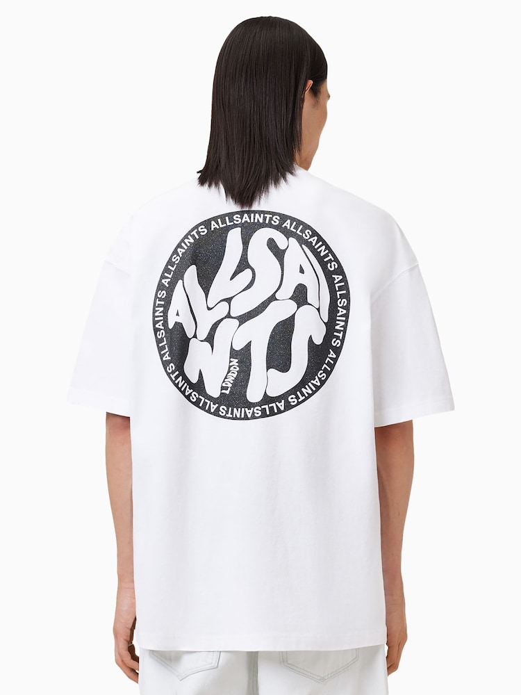 AllSaints White Distortion Crew T-Shirt - Image 2 of 8