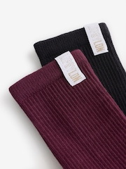 Lipsy Burgundy Black Grippy Sole Yoga Pilates Socks - Image 4 of 5