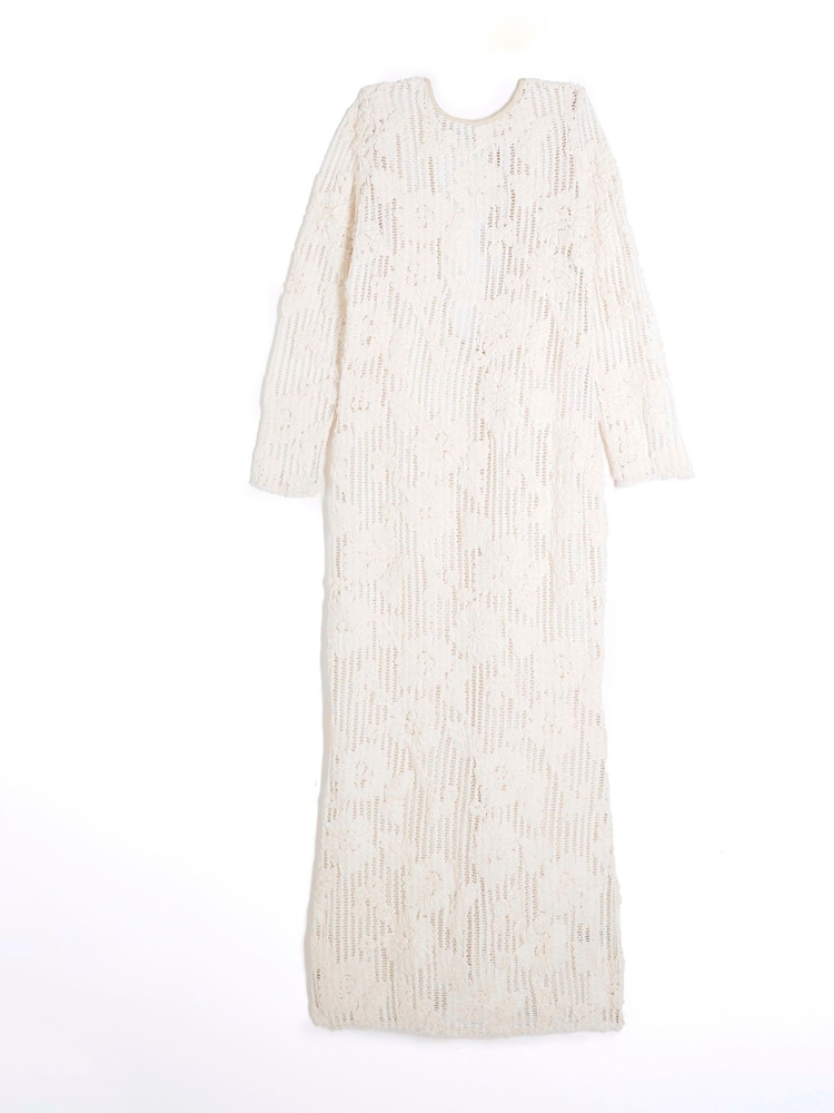 River Island Cream Petite Floral Print Lace Maxi Dress - Image 4 of 5